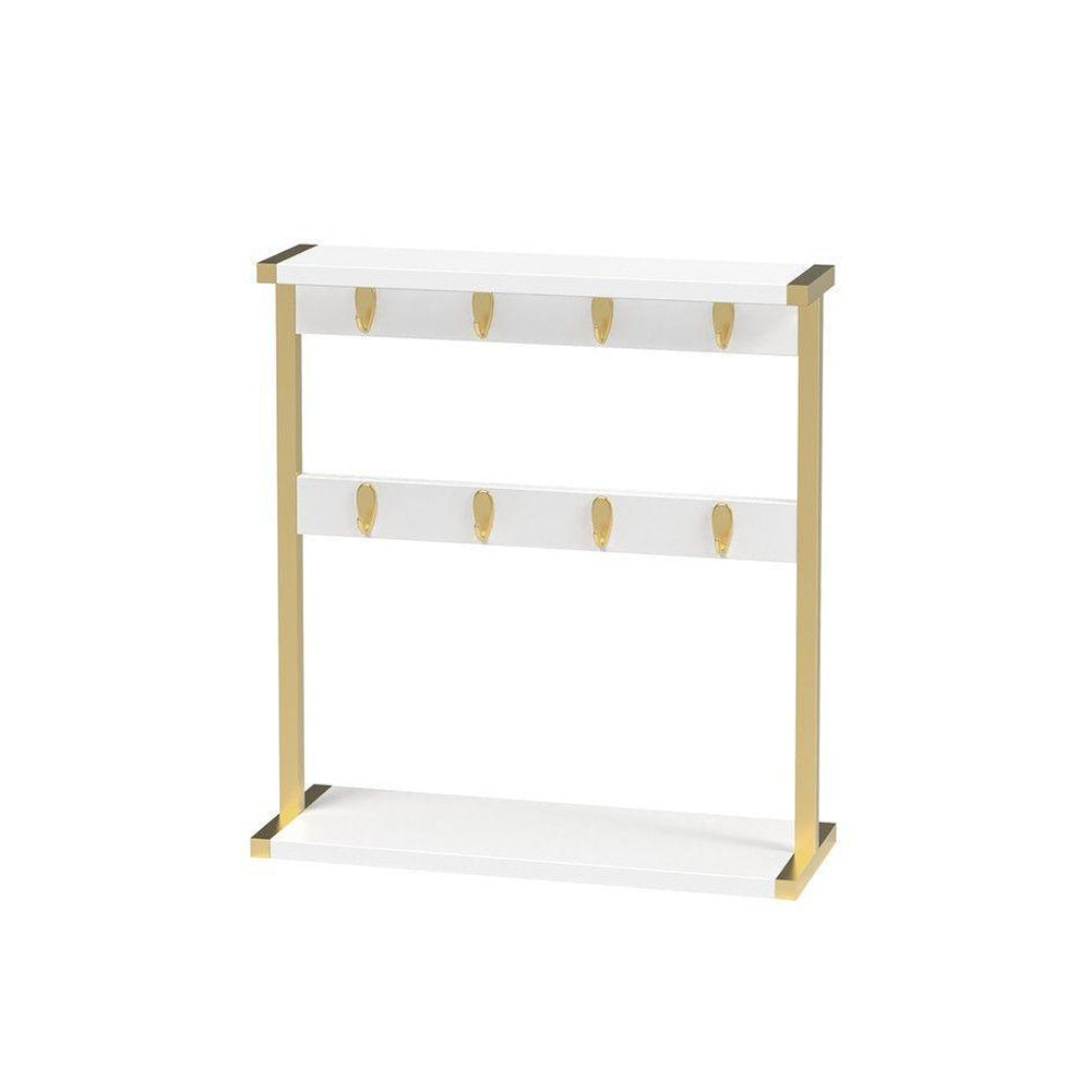 HOOBRO Coffee Mug Holder for Counter,Vintage Mug Holder Stand for Home Kitchen, White and Gold
