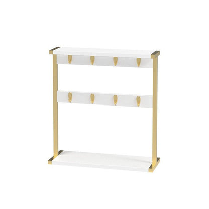 HOOBRO Coffee Mug Holder for Counter,Vintage Mug Holder Stand for Home Kitchen, White and Gold