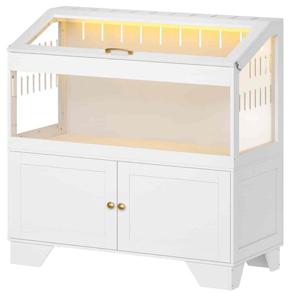 White pet crate with a light interior on a white background