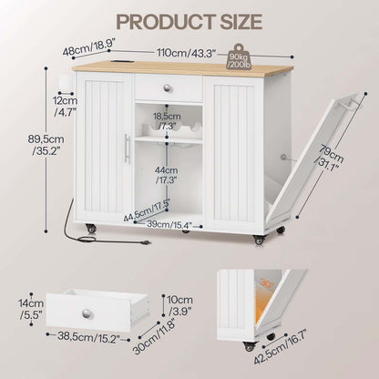 White storage cabinet with dimensions labeled on a light gray background