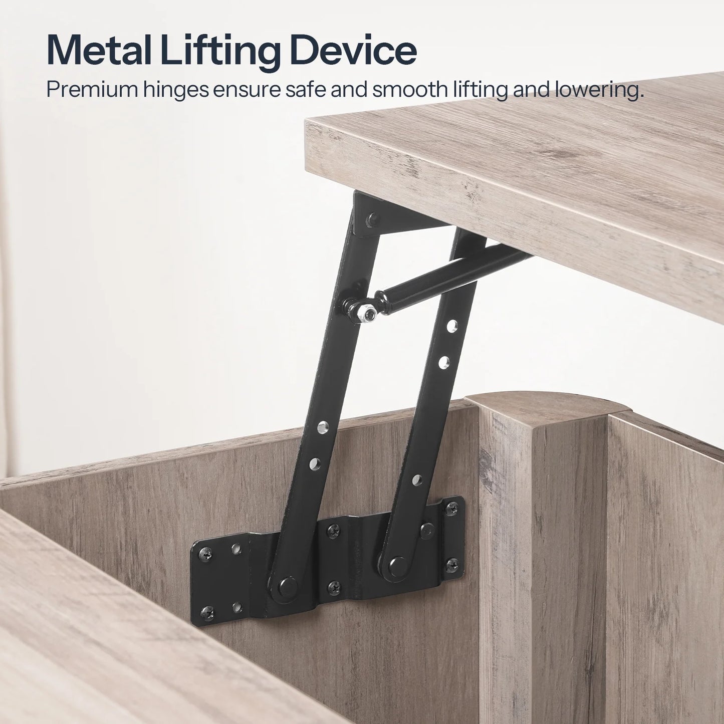 HOOBRO Lift-Top Coffee Table & Storage Coffee Table with Shelves