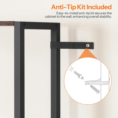 Cabinet stability system with anti-tip kit on a white background