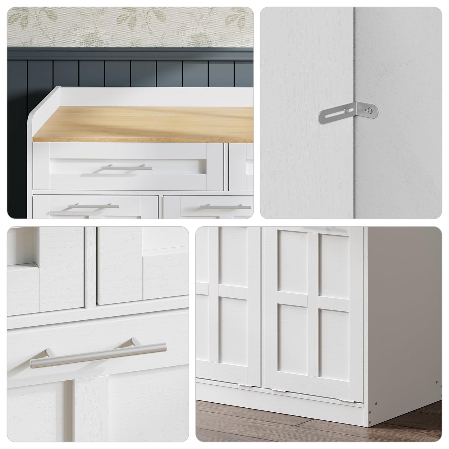 HOOBRO 35 Gallon Farmhouse Tilt-Out Laundry Hamper Cabinet