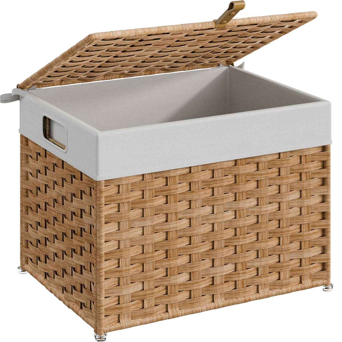 HOOBRO Handwoven Laundry Hamper with Lid and Removable Liner Bag