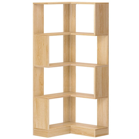 HOOBRO 5-Tier Corner Bookshelf, L-Shaped Corner Bookshelf, 55.3'' Tall Wooden Bookcase with Baffle, Freestanding Display Rack, for Living Room, Home Office