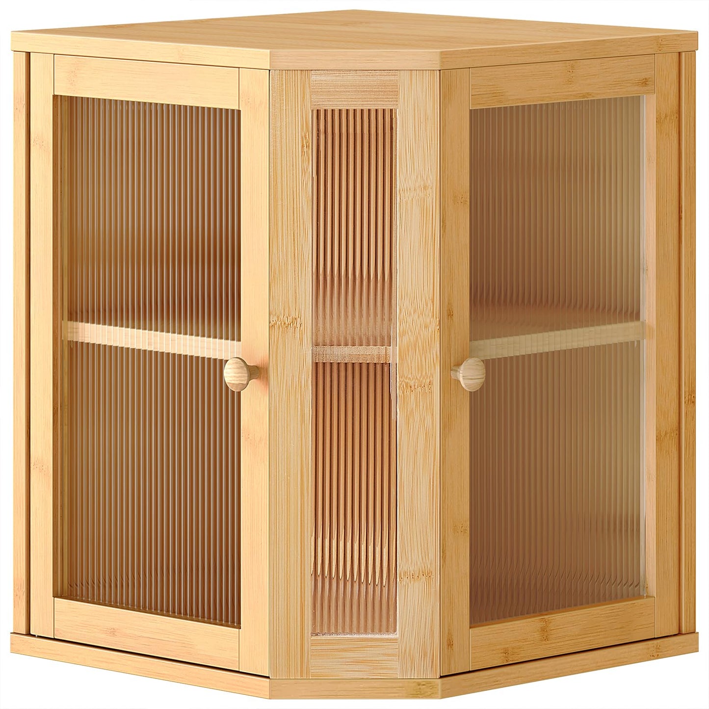HOOBRO Bamboo Kitchen Countertop Corner Bread Box