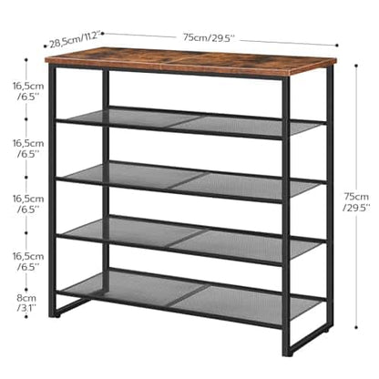 Shelving unit with dimensions labeled on a white background