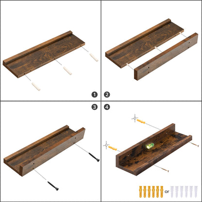 HOOBRO 35.4-inch Hanging Shelf Set /3PICS