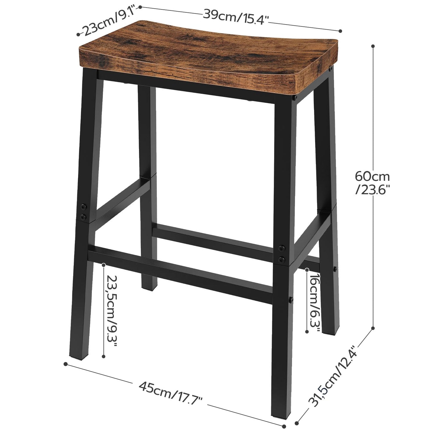 HOOBRO Kitchen Saddle Bar Stool / 2PICS