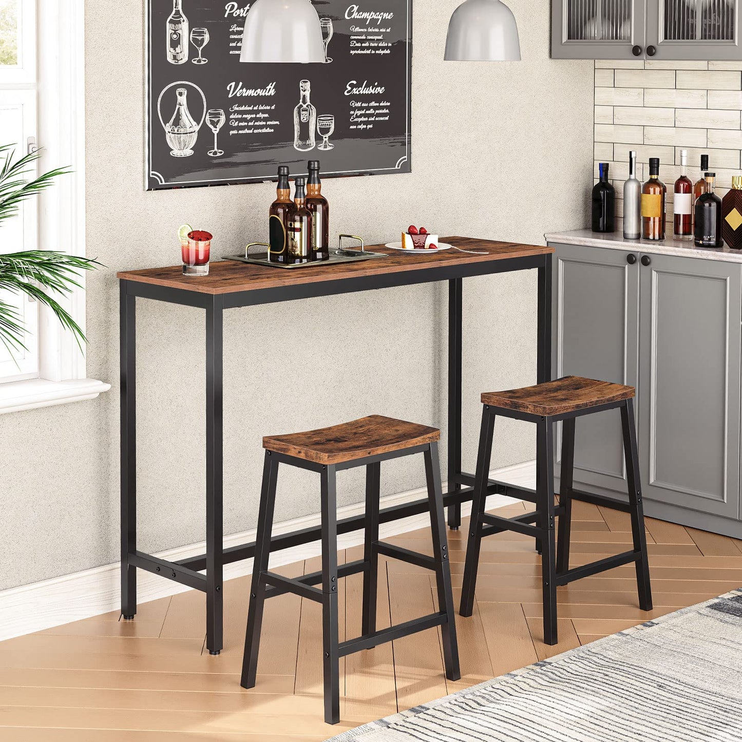HOOBRO Kitchen Saddle Bar Stool / 2PICS
