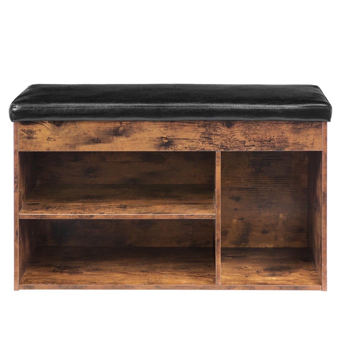 HOOBRO Flip-Top Padded Shoe Storage Bench