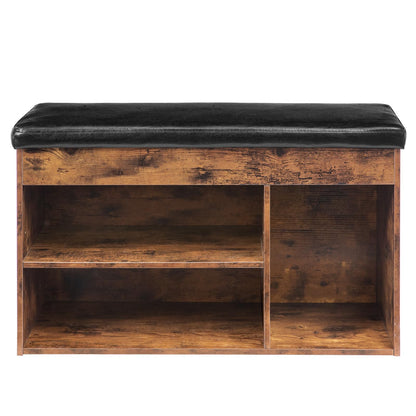HOOBRO Flip-Top Padded Shoe Storage Bench
