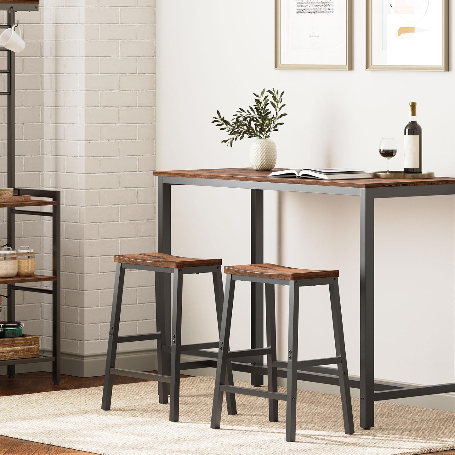 HOOBRO Kitchen Saddle Bar Stool / 2PICS