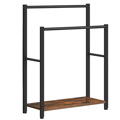 HOOBRO Free Standing Towel Rack with 2 Tier Blanket Rack