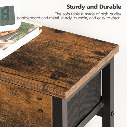 HOOBRO 29.5-inch Narrow Console Table with 2 Fabric Drawers