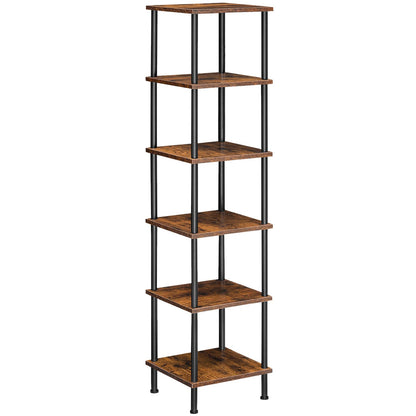 HOOBRO Industrial Style Six-Tier Square Corner Shelf