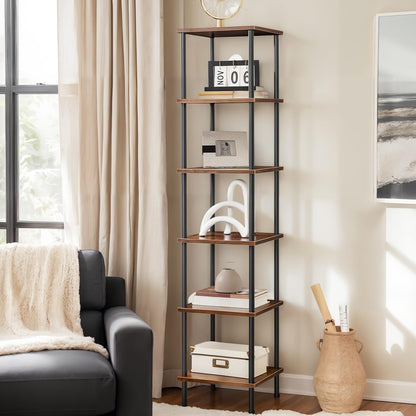 HOOBRO Industrial Style Six-Tier Square Corner Shelf