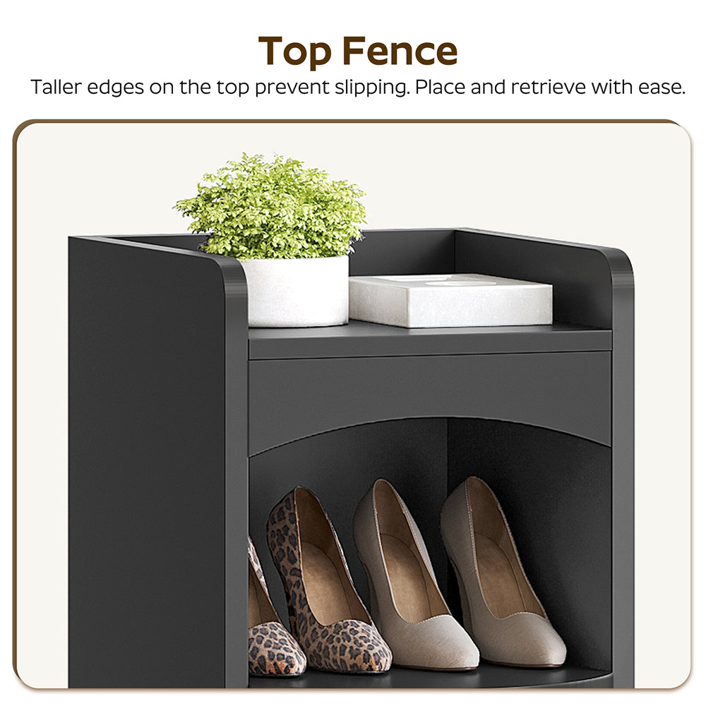 HOOBRO 9-Tier Tall Shoe Rack, Wooden Shoe Storage Organizer, Narrow Shoe Cabinet with Removable Shelves for Small Spaces, Holds 9 Pairs of Shoes, for Entrance, Hallway, Black
