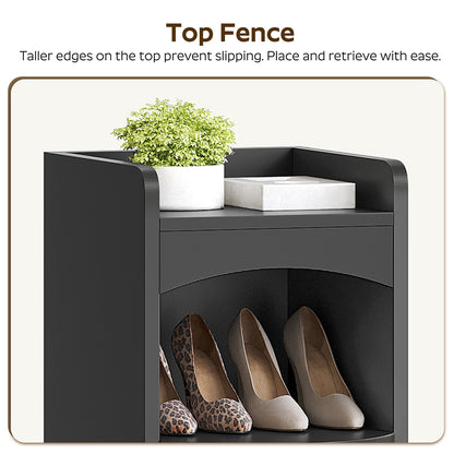 HOOBRO 9-Tier Tall Shoe Rack, Wooden Shoe Storage Organizer, Narrow Shoe Cabinet with Removable Shelves for Small Spaces, Holds 9 Pairs of Shoes, for Entrance, Hallway, Black