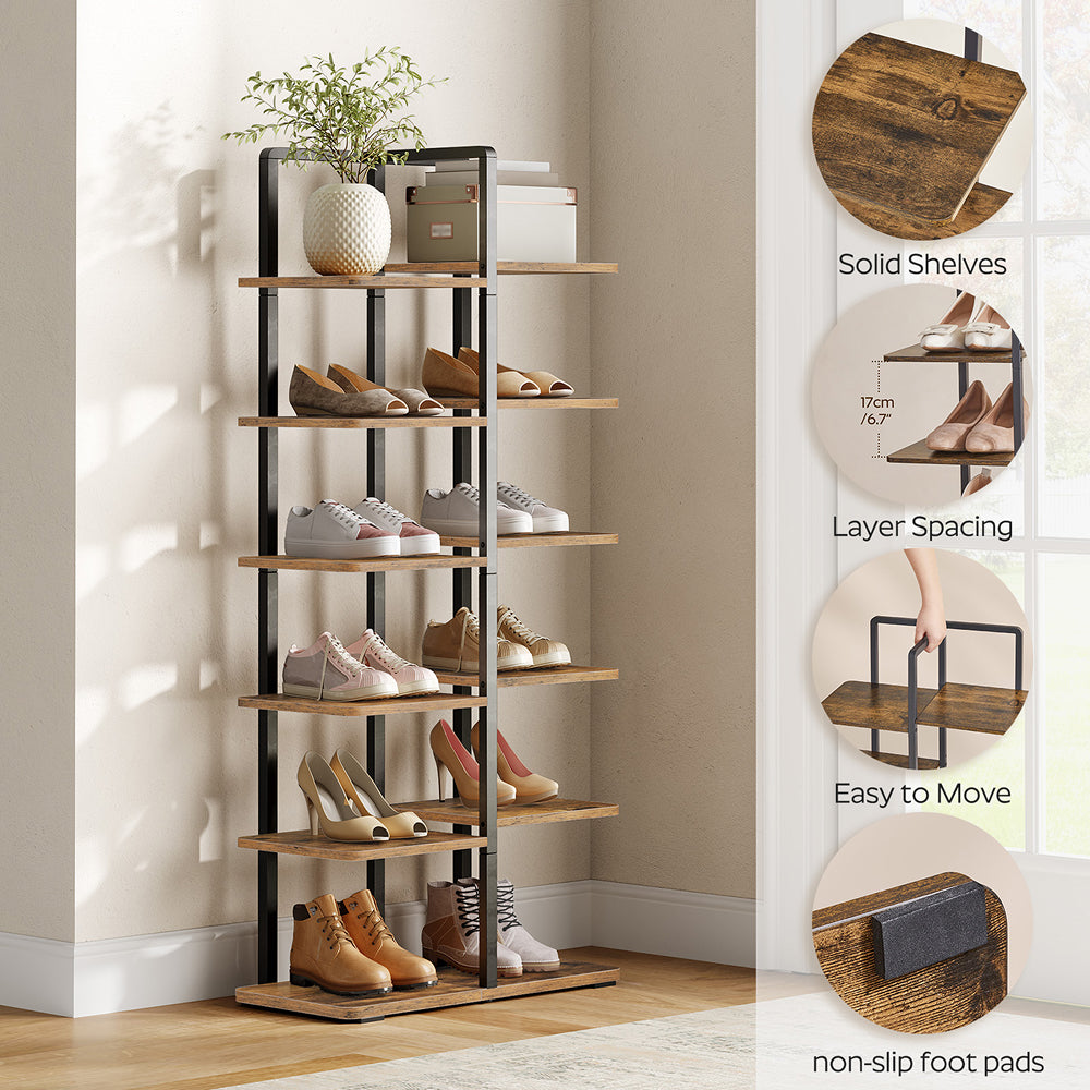 HOOBRO Vertical Shoe Rack, 6-Tier Tall Shoe Storage Organizer