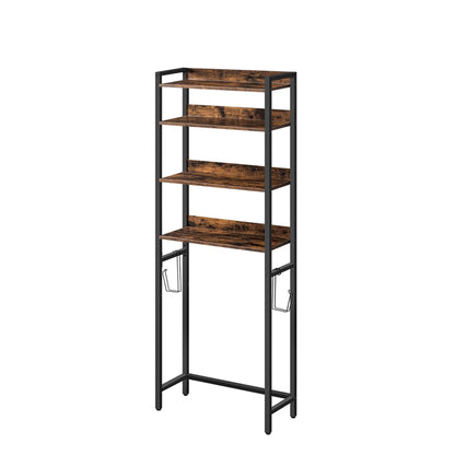 HOOBRO Over The Toilet Storage Rack, 4 Tier Bathroom Organizer Over Toilet, Bathroom Storage Shelf, Rustic Brown