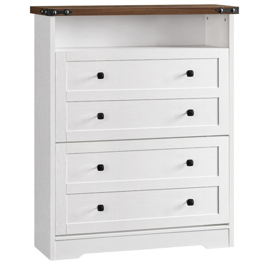 HOOBRO Shoe Cabinet Storage for Entryway, Farmhouse Shoe Cabinet with 2 Flip Drawers, Freestanding Shoe Organizer, Hidden Narrow Shoes Storage Cabinet, Slim Shoe Cabinet
