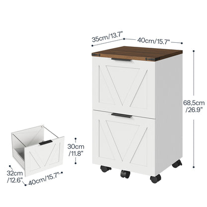 HOOBRO Mobile File Cabinet with 2 X-Accent Drawers, Rolling Printer Stand