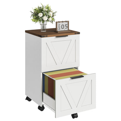 HOOBRO Mobile File Cabinet with 2 X-Accent Drawers, Rolling Printer Stand