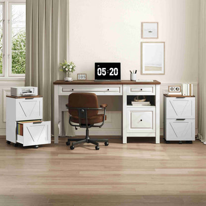 HOOBRO Mobile File Cabinet with 2 X-Accent Drawers, Rolling Printer Stand