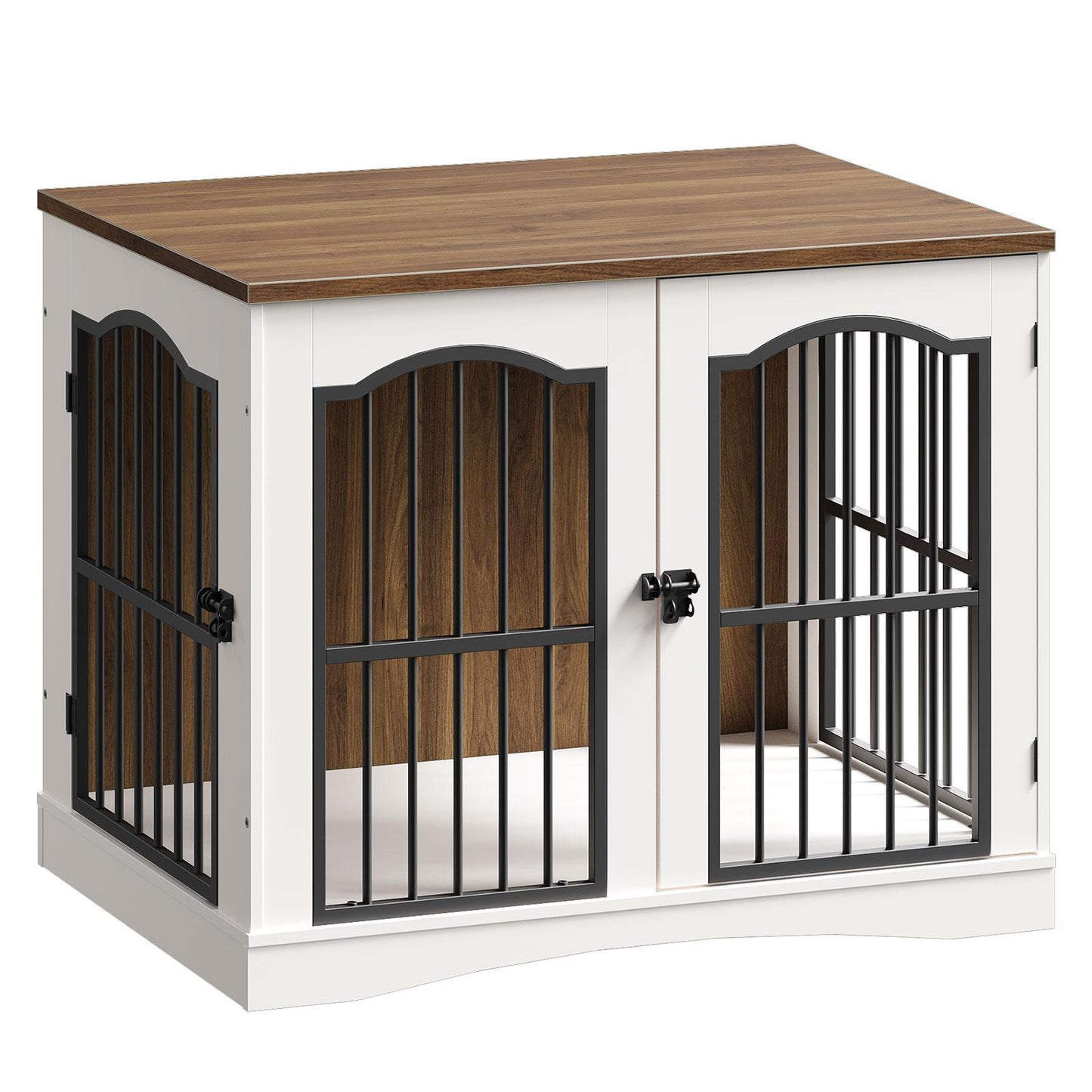 HOOBRO Wooden Heavy Duty Furniture Style Dog Crate & TV Stand with Divider