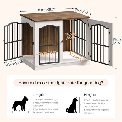 HOOBRO Wooden Heavy Duty Furniture Style Dog Crate & TV Stand with Divider