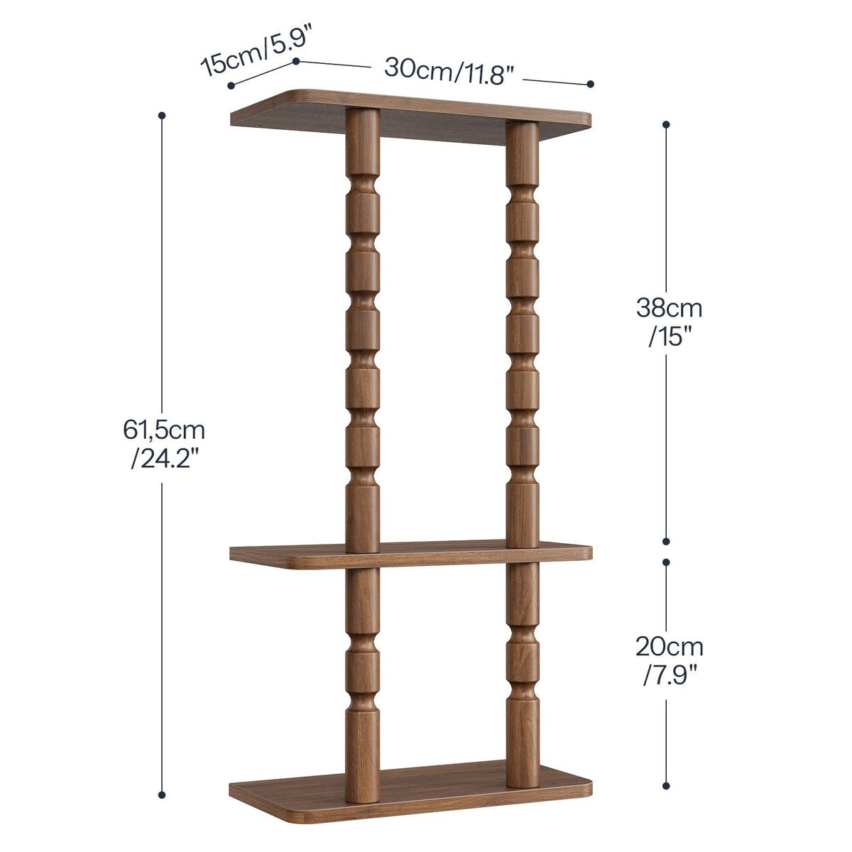 HOOBRO Wall Mounted Wooden Bathroom Towel Storage Rack, Rustic Brown Organizer