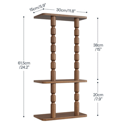 HOOBRO Wall Mounted Wooden Bathroom Towel Storage Rack, Rustic Brown Organizer