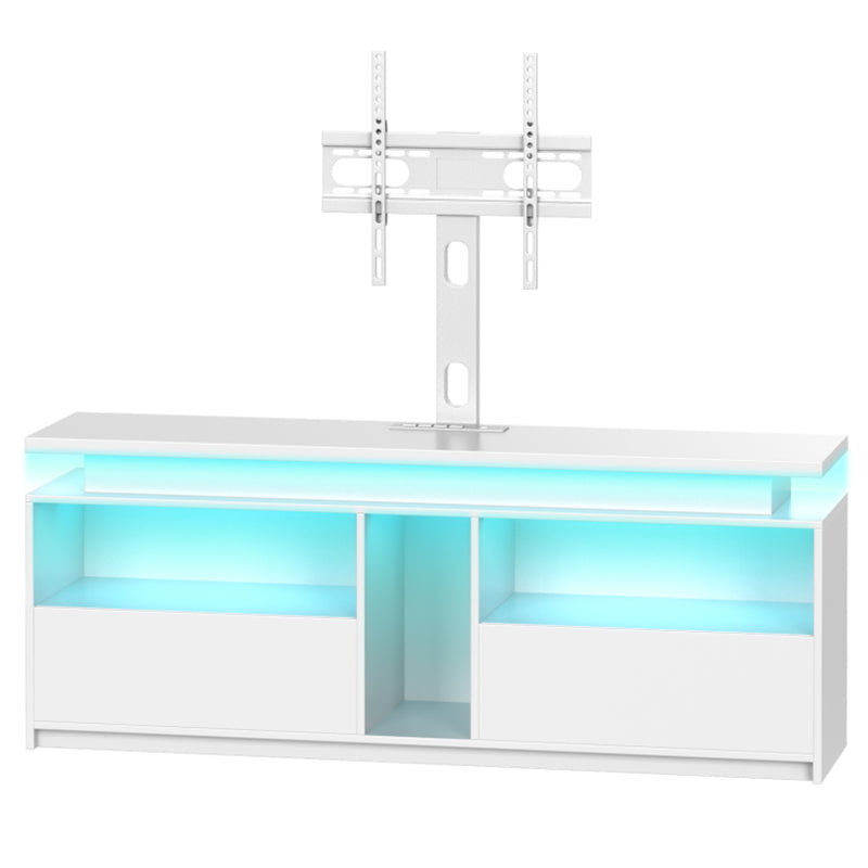 HOOBRO LED TV Stand with Mount, Swivel TV Stand Mount for 65 inch TV,  Entertainment Center with Power Outlet, Height Adjustable TV Console with Storage for Living Room, Bedroom