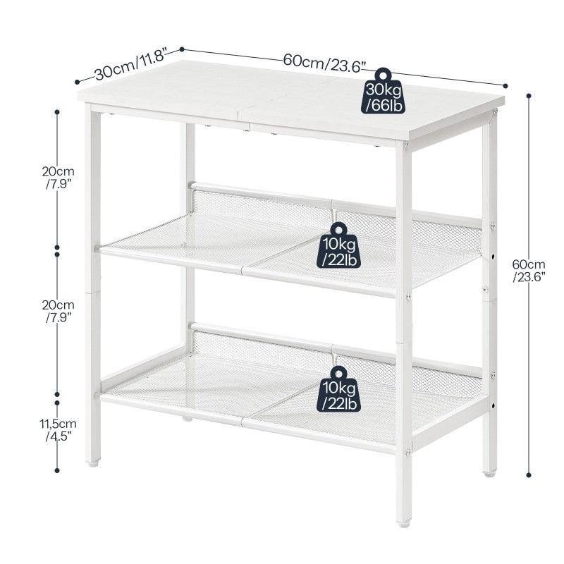 HOOBRO End Table, 3-Tier Narrow Side Table, Nightstand with 2 Flat or Slant Adjustable Shelves for Small Spaces, Hallway, Living Room, Bedroom, Sturdy, Easy Assembly
