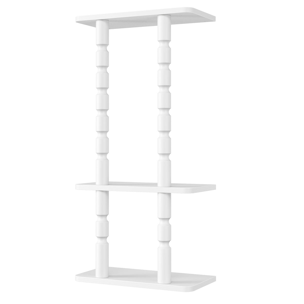 HOOBRO Wall Mounted White Wooden Bathroom Towel Storage Rack Organizer