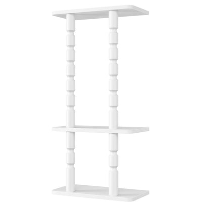 HOOBRO Wall Mounted White Wooden Bathroom Towel Storage Rack Organizer