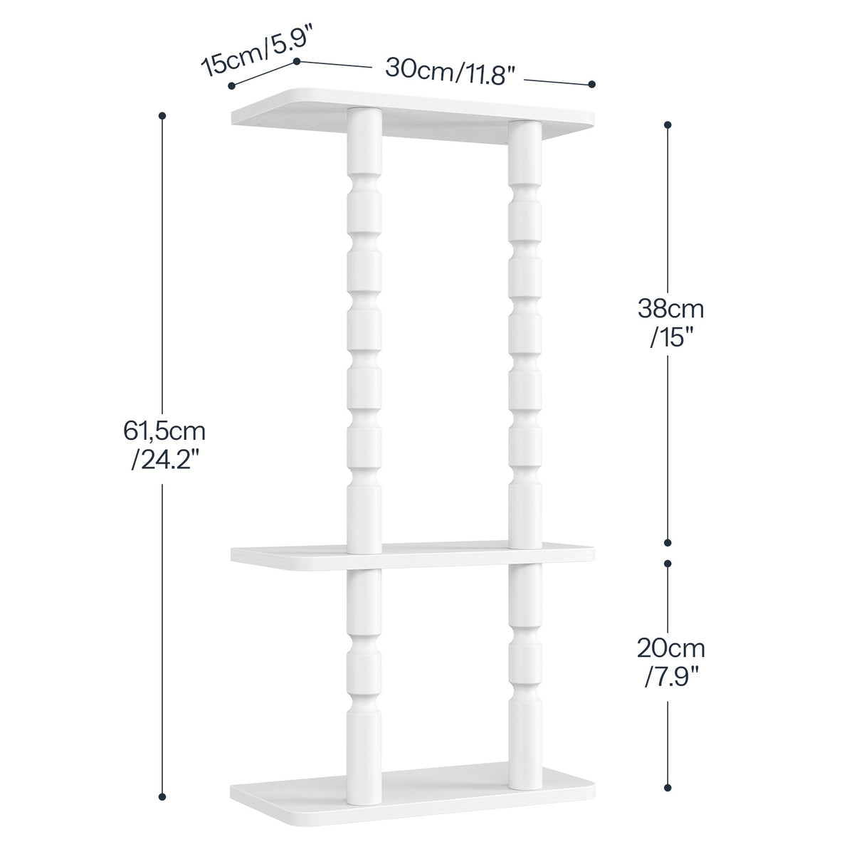 HOOBRO Wall Mounted White Wooden Bathroom Towel Storage Rack Organizer