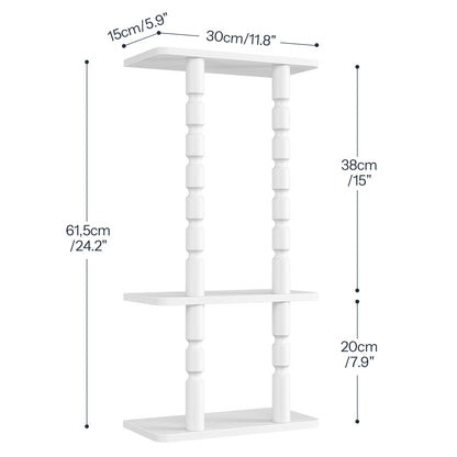HOOBRO Wall Mounted White Wooden Bathroom Towel Storage Rack Organizer