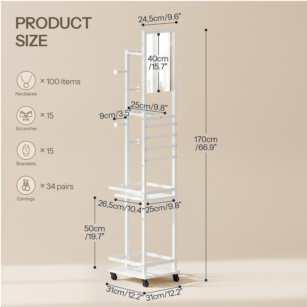 HOOBRO Jewelry Organizer Stand, 360° Swivel Jewelry Storage Organizer