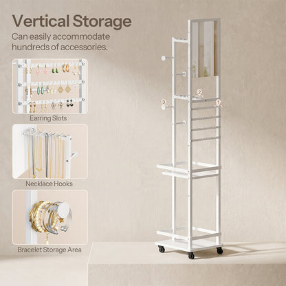 HOOBRO Jewelry Organizer Stand, 360° Swivel Jewelry Storage Organizer