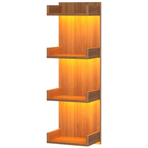 HOOBRO Floating Wall Shelves with LED Lights