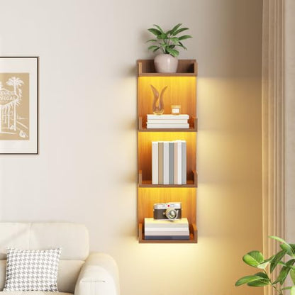 HOOBRO Floating Wall Shelves with LED Lights
