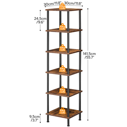 HOOBRO 6-Tier Square Rack Corner Bookshelf