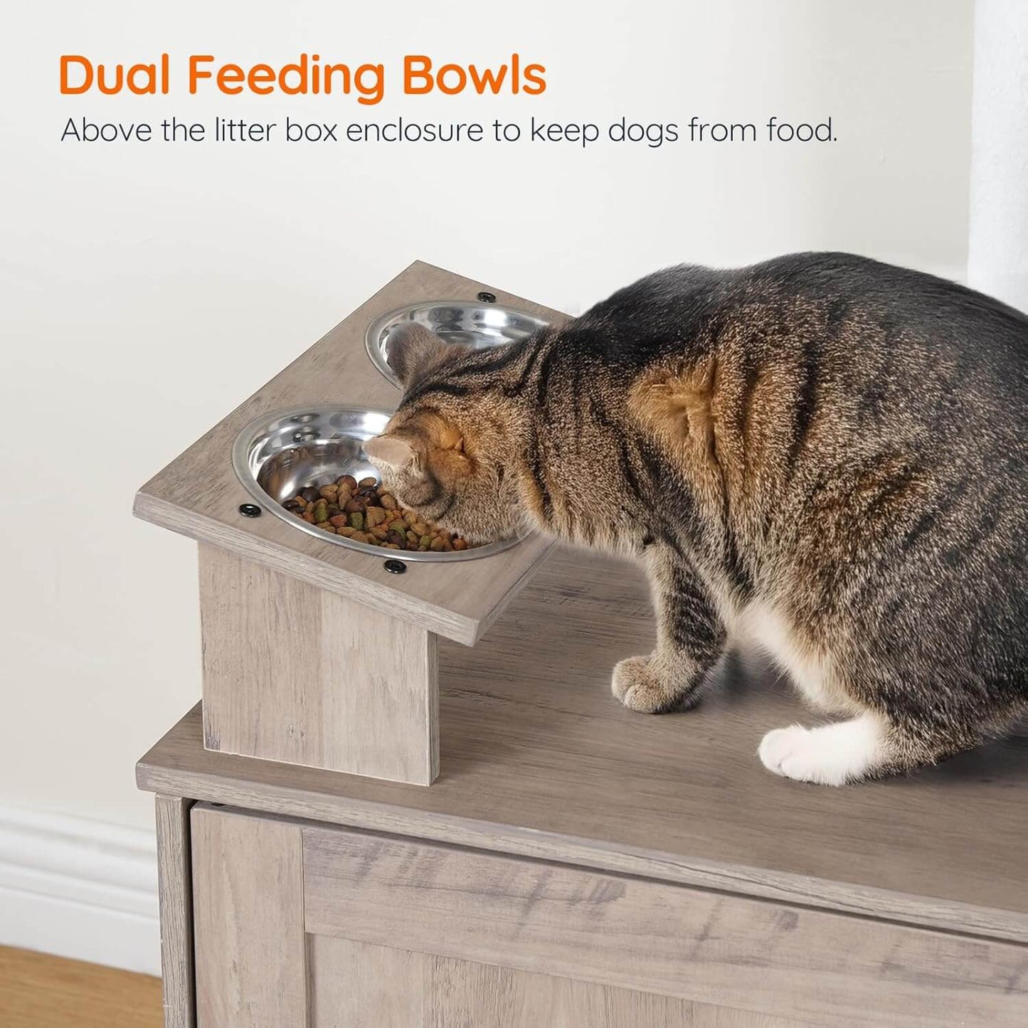 HOOBRO Cat Tree with 47.2-inch Dual Litter Box Enclosure