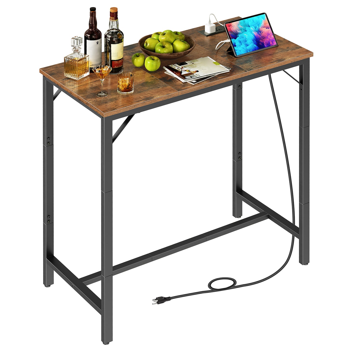HOOBRO Console Table with Charging Station