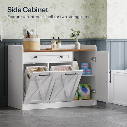 HOOBRO 24 Gallon Double Tilt Out Laundry Hamper Cabinet