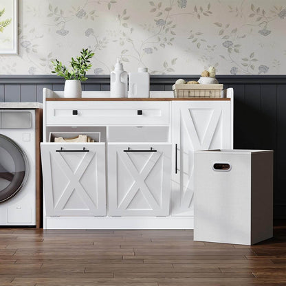 HOOBRO 24 Gallon Double Tilt Out Laundry Hamper Cabinet