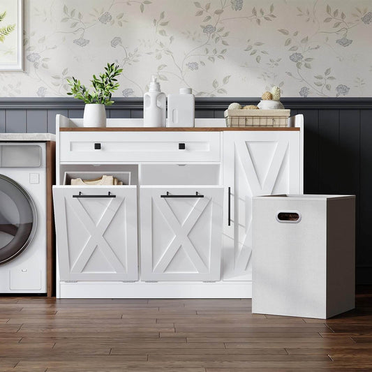 HOOBRO 24 Gallon Double Tilt Out Laundry Hamper Cabinet