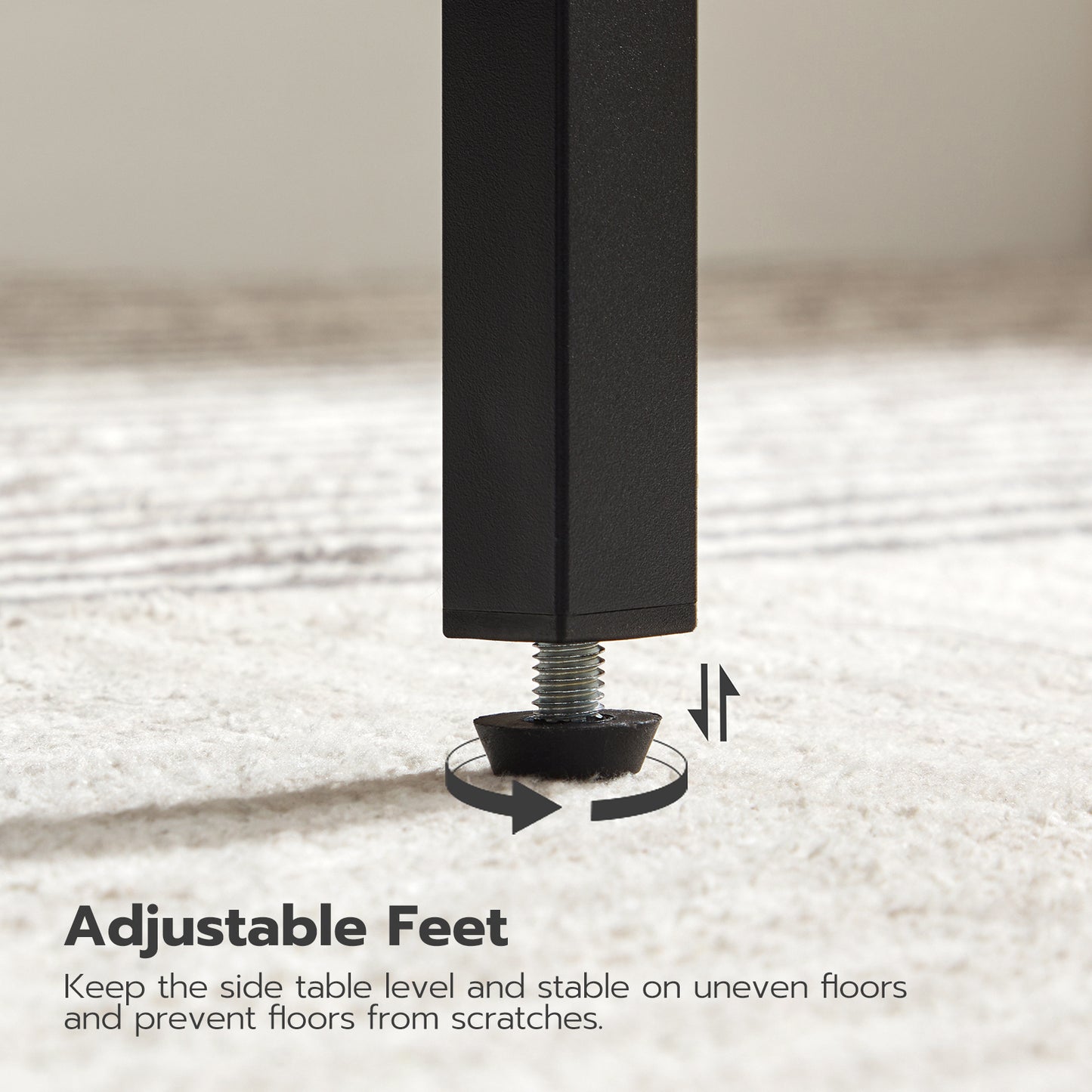 HOOBRO Flip-Up Side Table with Charging Station